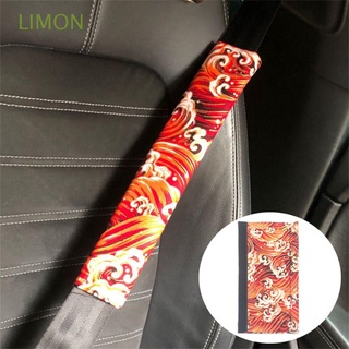LIMON Interior Accessories Seat Belt Cover Flannel Shoulder Pad Universal Japanese Style Shoulder Guard Lovely Soft Ukiyoe Car Decoration Safety Belt Protector