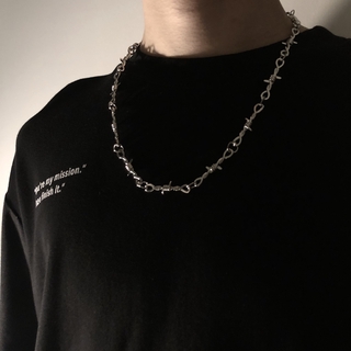 gargantilla punk gótico de alambre de púas collar de metal espinas de hierro collares unisex cadena hip-hop joyería