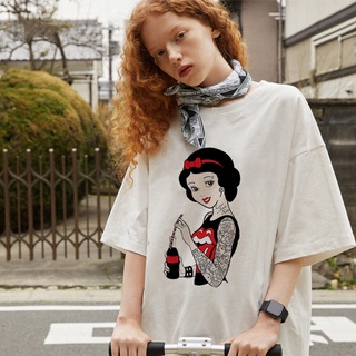 camiseta de disney 2021 spoof princess bad girl print loose street de manga corta (3)