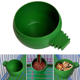 YUEWEN 3Pcs fuente de aves tazón de alimentación tazón de alimentación productos para mascotas pájaro jaula de loro aviario alimentador de agua redondo plástico taza verde (8)