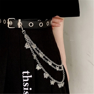 1pcs hip hop mariposa encanto plata cadena cinturón mujer jk vestido accesorios de moda (2)