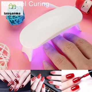Mini portátil 6W LED secador de uñas cura la lámpara de la máquina para UV Gel esmalte de uñas