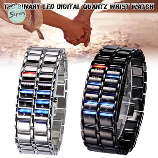 reloj de pulsera de cuarzo digital led binario para hombre regalo creativo moda día del padre