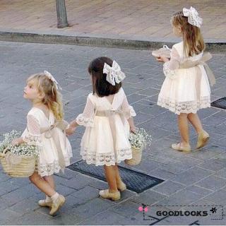 HGL-Vestido De Princesa De Encaje Blanco Para Niñas (1-6 Años) (1)