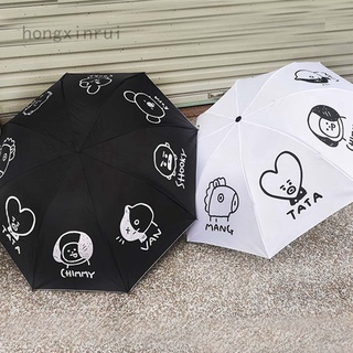 Hongxinrui Hongxinrui Kpop BTS Bangtan Boys paraguas de bolsillo Anti-UV Parasol Fans