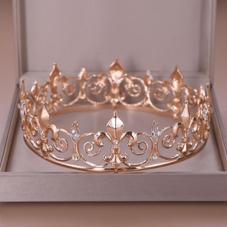 corona rey reina boda tiara novia hombres fiesta cristal joyería pelo boda accesorios para el cabello