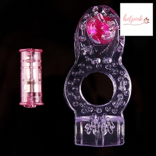 hotpink anillos vibradores para pene clítoris doble polla anillo elástico Delay juguetes sexuales para hombres