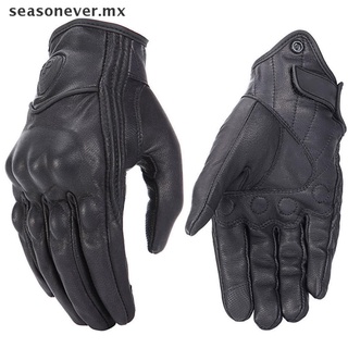Temporada Retro de cuero Real guantes de motocicleta Moto impermeable guantes de Motocross guante.