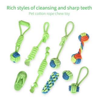 cel 7 pzs cuerda de mordedura de perro/juguetes de algodón trenzado para limpieza de dientes moar