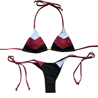 [Denshine] Feshion Womens Sexy Bikini Set Hot Stamp Sport Swimwear Push-Up Padded Swimsuit (2)