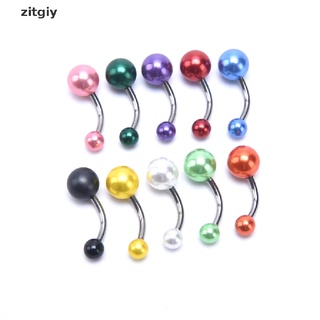 [zitgiy] 10 anillos coloridos de perlas sintéticas ombligo piercing de ombligo barbell joyería corporal djtz