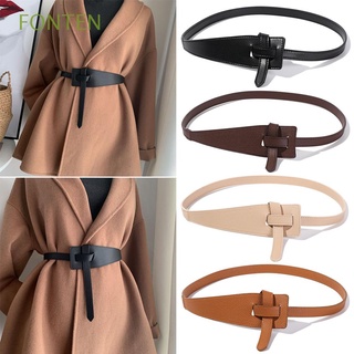 FONTEN todo-partido moda cintura simplicidad mujer faja cinturón Popular Casual Retro delgado cintura imitación cuero/Multicolor