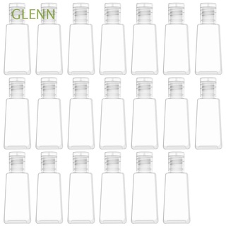 glenn plástico trapezoidal transparente vacío desinfectante de manos botellas cosméticas contenedor flip tapa botella spray botella 10pcs botella de gel recargable botellas