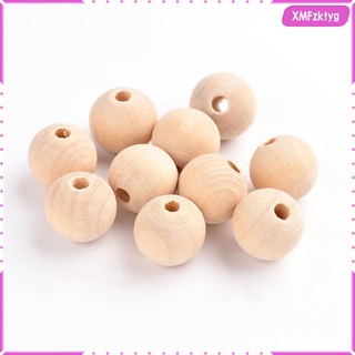 [xmfzktyg] 50 cuentas de madera natural sin terminar cuentas de madera diy espaciador de madera piezas redondas de madera suelta bolas manualidades para (1)
