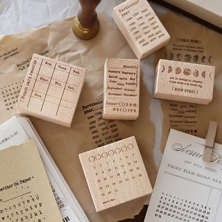 Vintage semana mes calendario vida diaria planificador de goma sello de madera conjunto para bricolaje Scrapbooking tarjetas decoración relieve artesanía