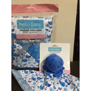 Kit de Regalo bebé frazada y manta de apego pulpo