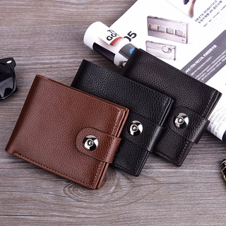 1 Pcs Men Wallet Purse Short Design PU Leather Solid Color for Money Cards Coin