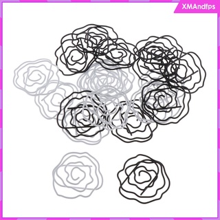[xmandfps] 20Pcs Rose Flower Paper Clips Bookmark File Photo Clips for Office School Personal Use Scratch Paper Tickets Document