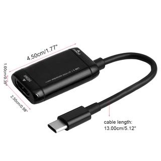 [PPBR] USB-C Tipo A HDMI Adaptador 3.1 Cable Para MHL Android Teléfono Tablet Negro (5)