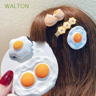 WALTON Moda Horquilla de huevo hervido Gracioso Accesorios para el cabello Queso coreano Creativo Dibujos animados Clip BB Cuerda de pelo Titular de cola de caballo Chicas Clip de pelo de las mujeres