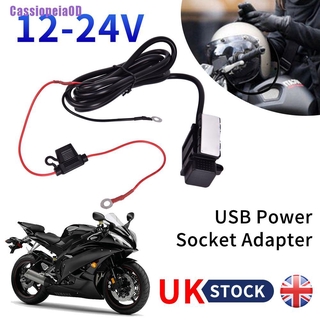 [cassiopeiaod] 12v accesorios de motocicleta dual usb toma de corriente impermeable adaptador cargador uk