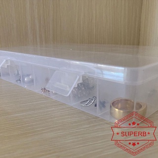 24 compartimentos de rejilla organizador de plástico contenedor caja de almacenamiento caja de joyería o0p9