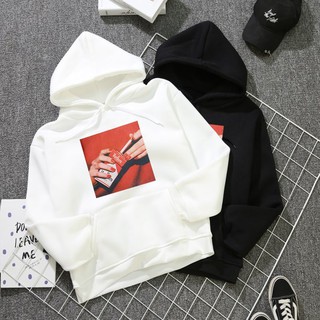 S - 3XLSale Hooded Sweatshirt woman Harajuku fashion smokes Singlet Women's pullover Kawaii white Oversized hoodie Tops Female