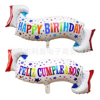 Feliz cumpleaños banner globos coloridos streamers feliz cumpleaños fiesta globos de aluminio