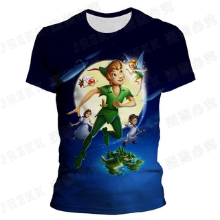 3D printing pattern Cartoon Anime Peter Pan kids T-shirt Short Sleeve Casual boy girl O-neck Tee Tops