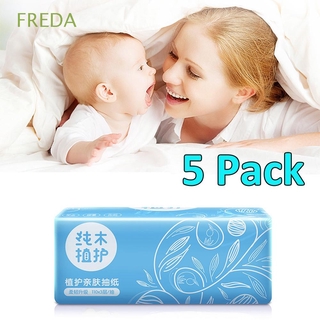 FREDA 3 Ply Bath Tissue Soft Household Supplies Toilet Paper White Bathroom Kitchen Napkin Bulk 5 Pack Sanitary Paper/Multicolor