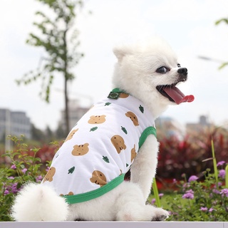 predowhen Dog Vest Cartoon Animal Printing Round Neck Polyester Adorable Puppy Blouse Shirt for Summer (9)
