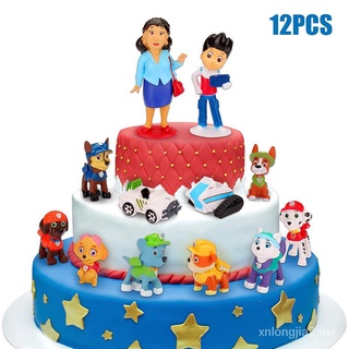 🙌 PAW PATROL 12 unids/set patrulla canina rescate perro figura muñecas juguetes pvc anime modelo de acción niño regalo de cumpleaños figura de acción NZS2 (2)
