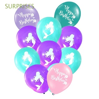 SURPRISES 10Pcs Los niños Sirena globos Mar gratis Juguetes inflables Decoracion de cumpleaños Baby Shower Decoracion Turquesa LaTeX Fuentes del partido
