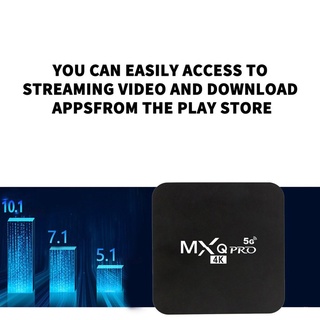 mxq pro 4k 2.4ghz/5ghz wifi android 10.0 quad core smart tv box reproductor multimedia 2bg+16gb/2gb+128gb tv box (4)