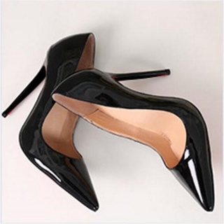 zapatos de mujer tacones altos bombas 12cm tacones puntiagudo del dedo del pie stilettos talon femme sexy señoras zapatos de boda negro tacones gran tamaño 2021