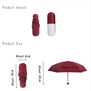 Paraguas compacto Super Anti UV bolsillo para lluvia solar 5 veces 4 colores (1)