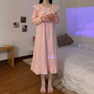 Dulce lindo princesa estilo pijamas mujer primavera 2021 de manga larga pijamas
