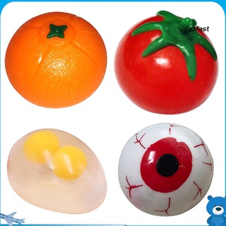go-orange tomate forma de ojo de goma antiestrés aliviador exprime bola divertido juguete