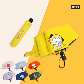 Kpop BTS Bangtan Boys BT21 Dibujos Animados Lindo Automático Plegable Paraguas Portátil A Prueba De Viento Sunumbrella Regalo