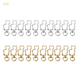 that 10Pcs Cat Metal Swivel Clasps Lobster Snap Clasp Hook Keychain Jewelry Making (1)