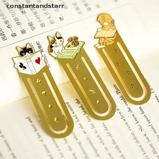 [dnts] marcador de gato de dibujos animados kawaii papelería clip de papel metal marcador libro titular fgd