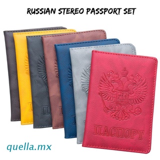 quella Russian Fashion PU Leather Travel Passport ID Card Cover Holder Case Protector Organizer