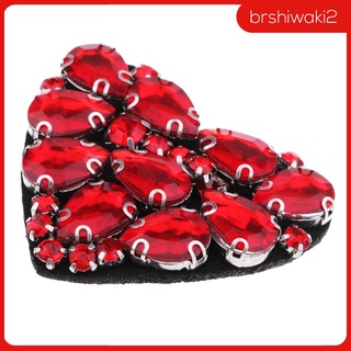 [brshiwaki2] parche de corazón rojo de cristal con cuentas, parche para coser, accesorios de bricolaje