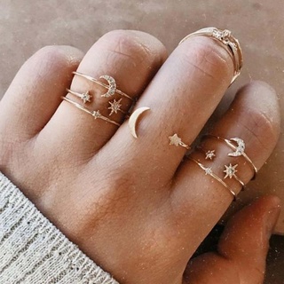 Moda Astral anillo conjunto de 7 piezas creativo Retro mujer boda conjunto anillo ingramgogo