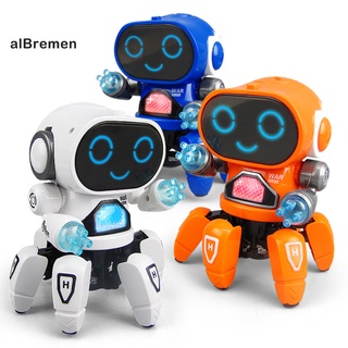[listo] Lindo 6-clasillos colorido LED luz música baile Mini Robot eléctrico niños juguete regalo (2)