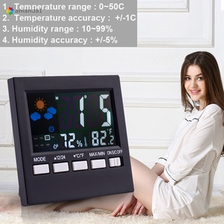 Pantalla LCD Temperatura Reloj Radio Sunrise Hogar Electrónico LED Pared Digital Tiempo Escritorio Despertador