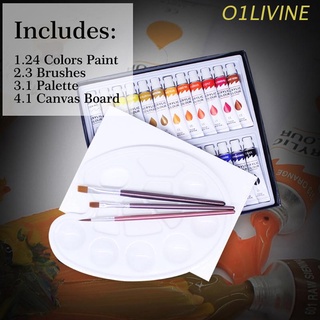 o1li juego de pinturas acrílicas de 24 colores para telas, pintura, pigmentos de ropa, set de arte