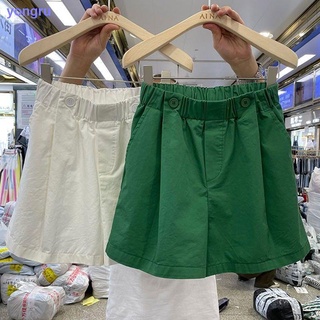lavado de algodón puro herramientas casual pantalones cortos mujeres verano 2021 nueva cintura alta suelta de piernas anchas delgadas pantalones de cinco puntos