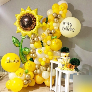 115 pzs globos de girasol guirnalda para niños fiesta de cumpleaños deocrations favores suministros