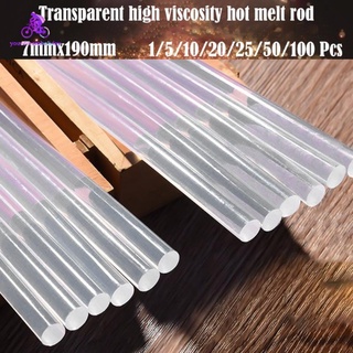 10pcs 7mmx190mm hot melt pegamento palos de protección ambiental transparente de alta viscosidad caliente derretimiento adhesivo palo